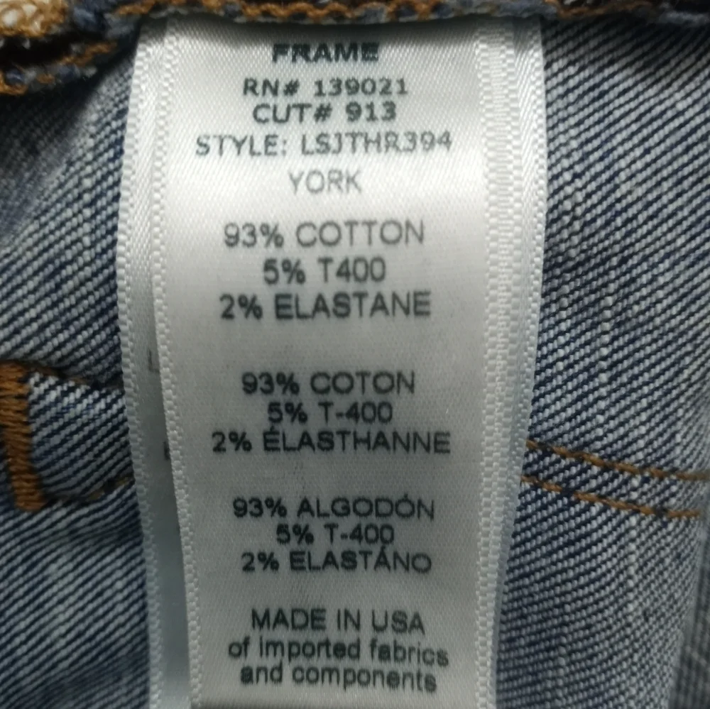 FRAME Le Skinny de Jeanne Jeans Size 28 York Wash Tulip Hem - Picture 6 of 16